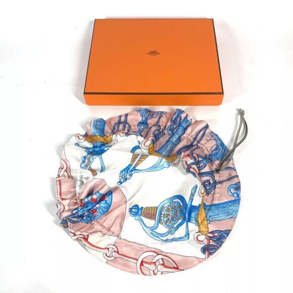 HERMES Drawstring pouch Petith Reversible coin pouch Pouch silk pink Unused - Picture 9 of 9